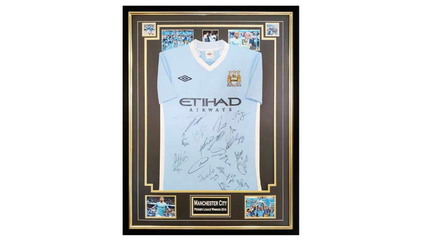 Signed Man City Premier League Winners Shirt - 2014