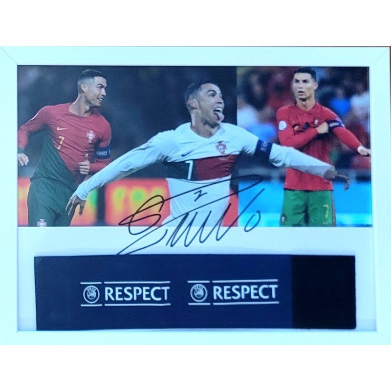 Respect Captain's Match-Issued Armband - With Photo Signed by Cristiano Ronaldo