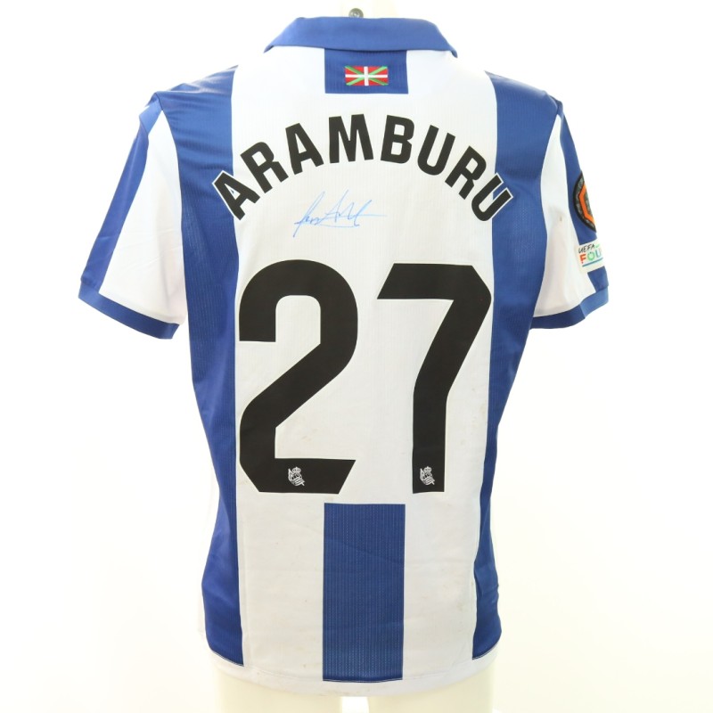 Aramburu's Real Sociedad vs Dynamo Kyiv Signed Unwashed Shirt, Europa League 2024