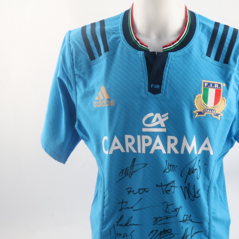 Official Federazione Italiana Rugby shirt, signed by the players