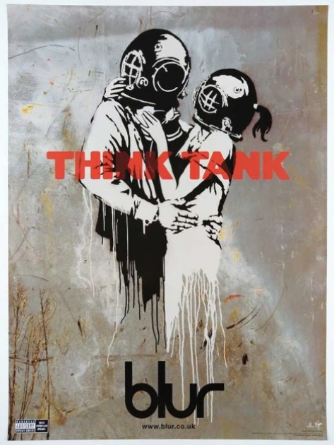 Banksy Blur Think Tank Original 2003 Lithograph Poster (Attributed)