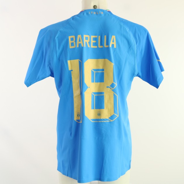 Barella's Issued Shirt Albania vs Italy 2022