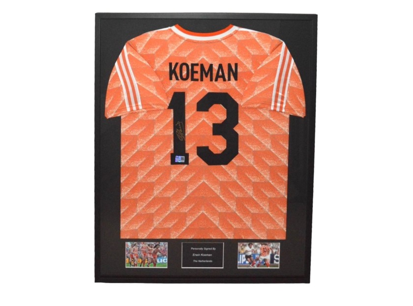 Maglia Erwin Koeman dell'Olanda 1988 firmata e incorniciata