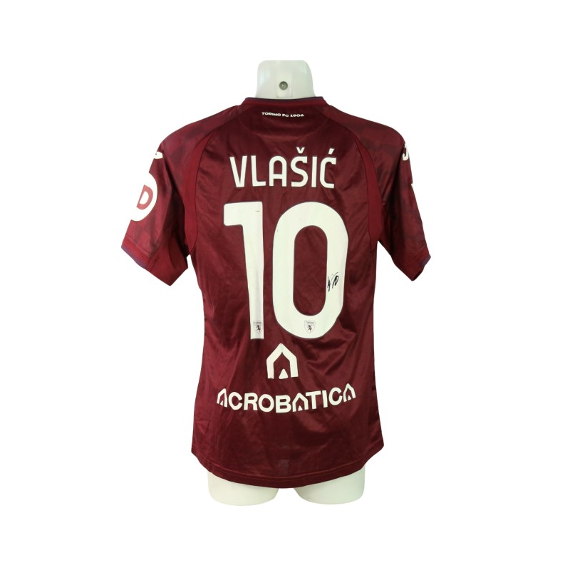 Vlasic's Signed Unwashed Shirt, Torino vs Como 2024