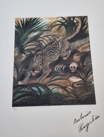 "Leopard with Skull" by Antonio Ligabue