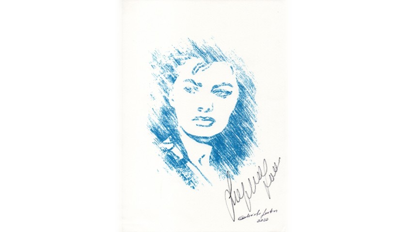 Sophia Loren Signed Pop Artwork by Gabriele Salvatore 