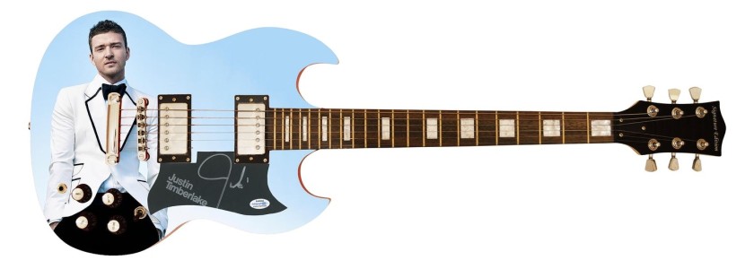 Justin Timberlake Signed Custom Graphics Guitar