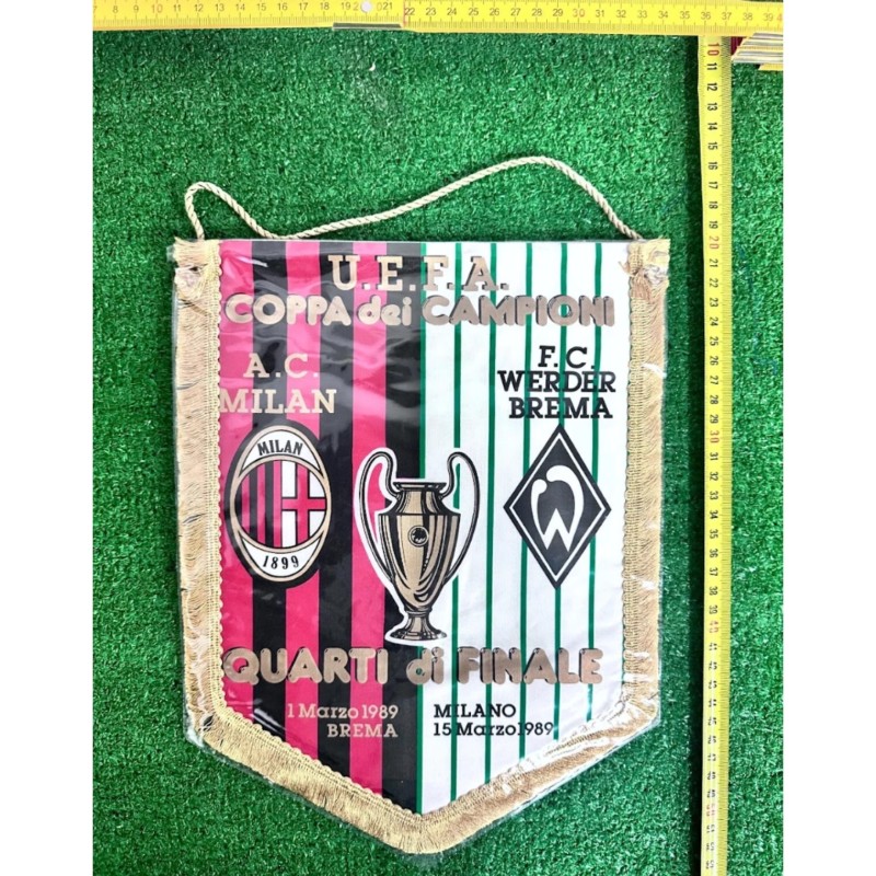 Milan vs Werder Bremen Official Pennant UCL 1989