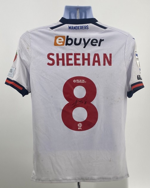 Maglia firmata di Josh Sheehan del Bolton Wanderers contro il Reading, indossata durante la partita