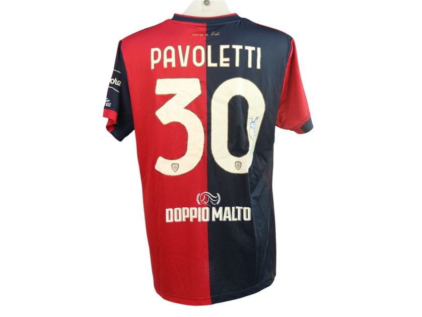 Pavoletti's Signed Unwashed Shirt, Cagliari vs Empoli 2024