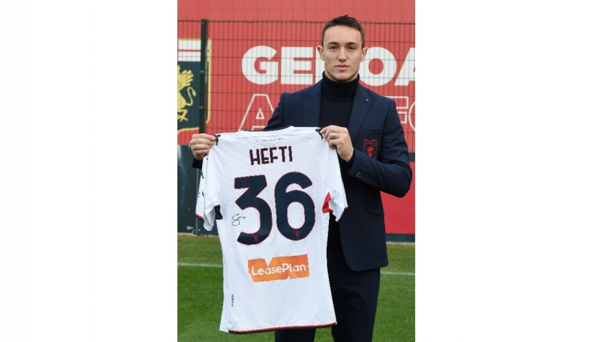 Hefti's Genoa Match-Issued Signed Shirt, 2021/22