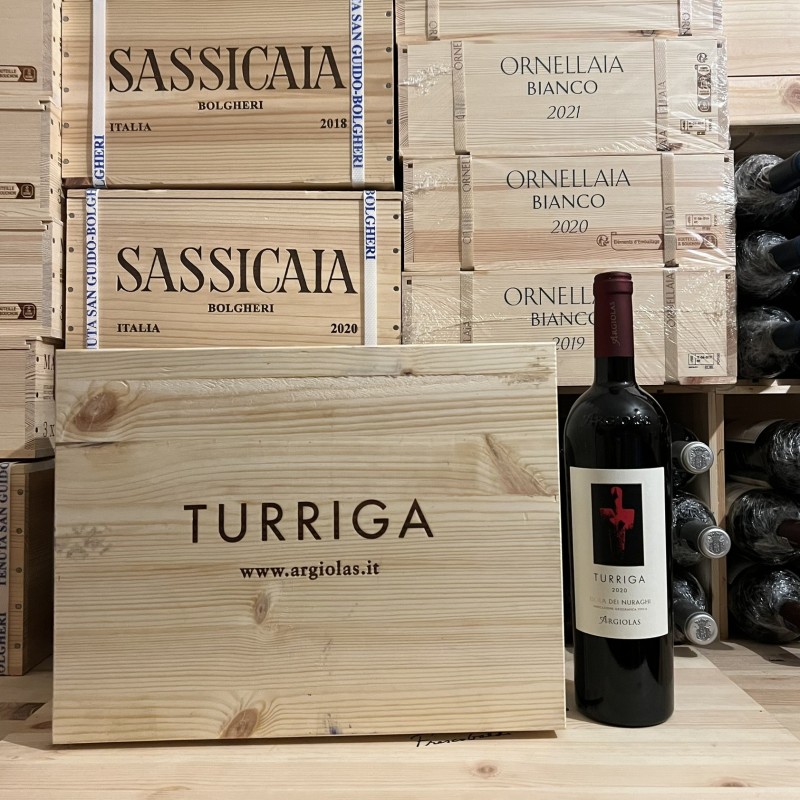 Turriga 2019 Isola dei Nuraghi IGT Argiolas - Cassa Legno 6 Bottiglie