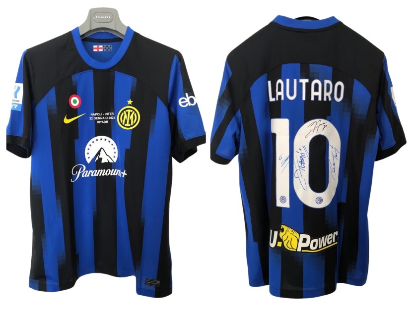 Lautaro Official Shirt, Napoli vs Inter - Italian Super Cup Final 2024 - Signed by the players