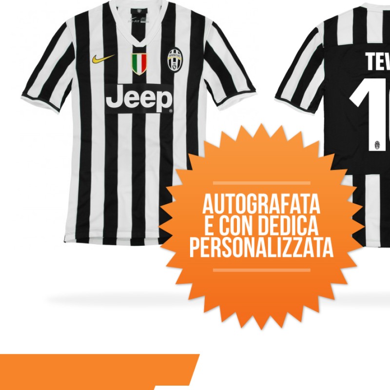 Maglia Juventus di Tevez autografata con dedica personalizzata