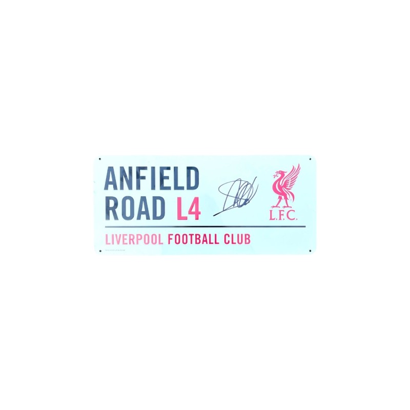 Arne Slot's Liverpool Signed Road Sign