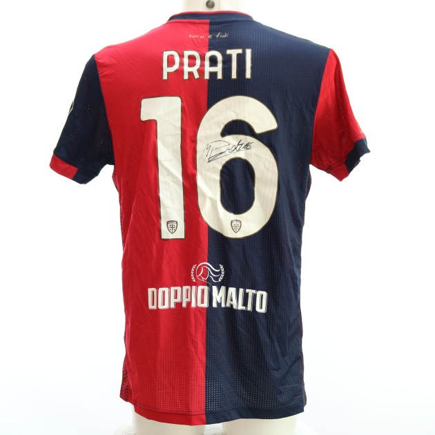 Prati's Signed Unwashed Shirt, Cagliari vs Roma 2024