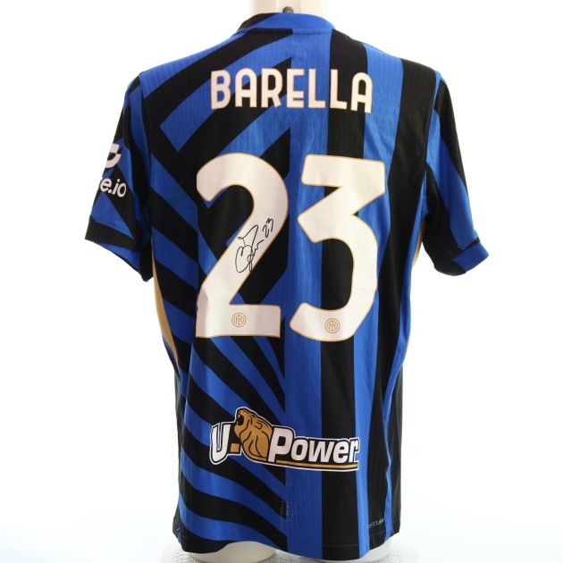 Barella Official Inter Milan Signed Shirt, 2024/25