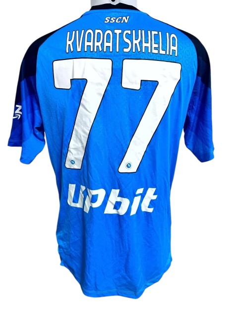 Kvaratskhelia's Napoli vs Roma Issued Shirt, 2023