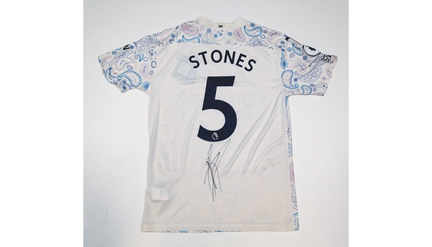 Stones' Man City Match-Issued Signed Shirt