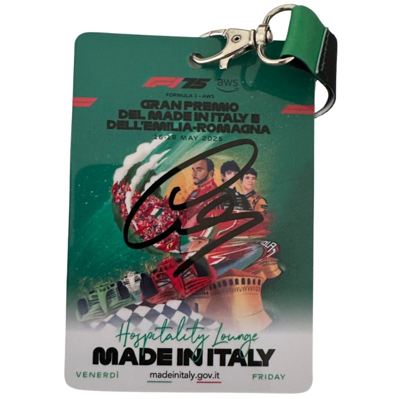 Grand Prix Emilia Romagna 2025 Pass - Signed by Lewis Hamilton e Charles Leclerc