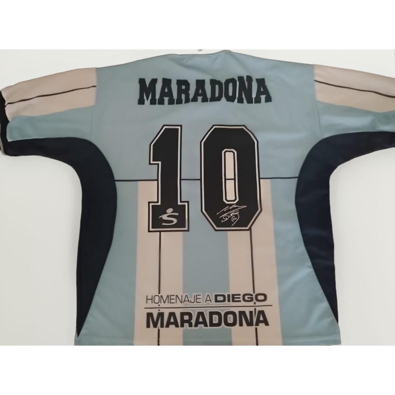 Diego Maradona Camicia d'addio finale Argentina Vs World Stars 2001
