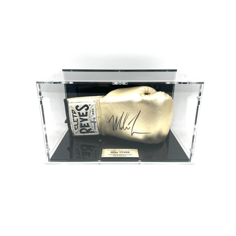 Mike Tyson Signed Boxing Glove in Display Case