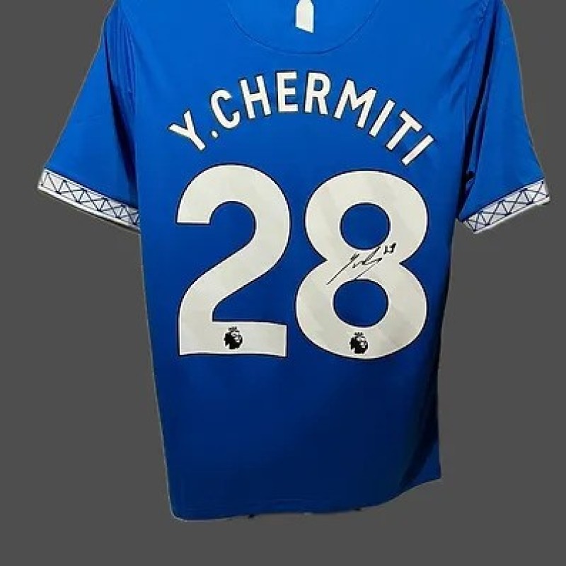 Youssef Chermiti's Everton 2023/24 Signed and Framed Shirt