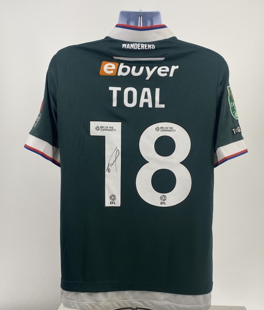 Maglia da trasferta firmata da Eoin Toal del Bolton Wanderers, contro l'Arsenal