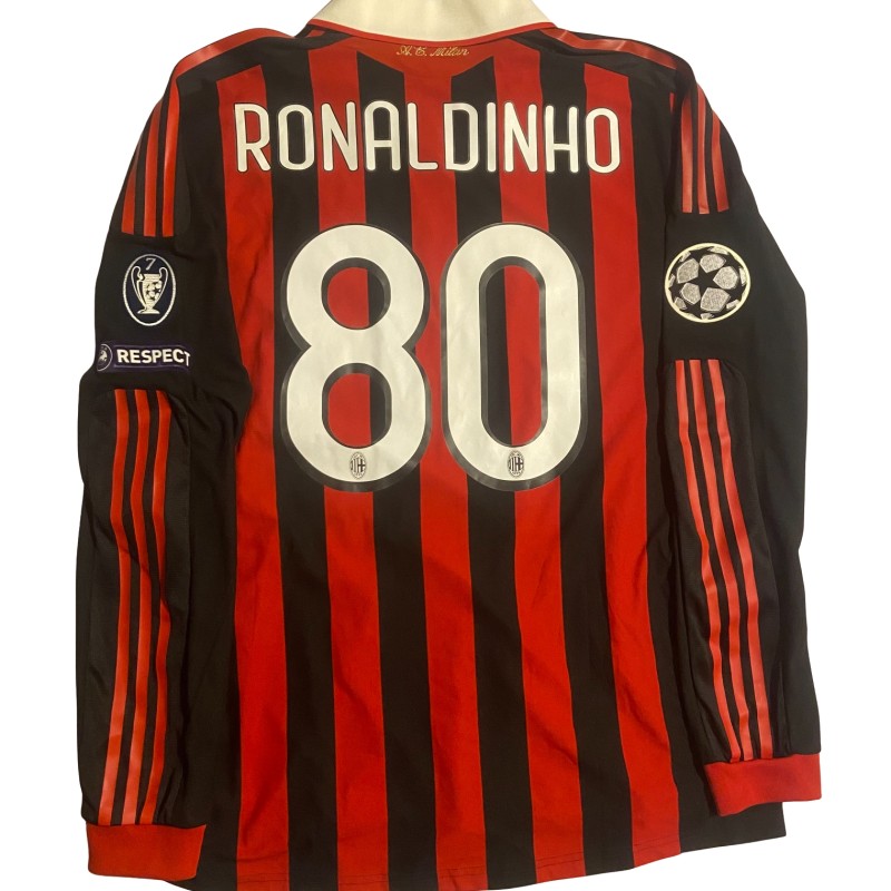 Ronaldinho's Match-Issued Shirt, Real Madrid vs Milan UCL 2009 - Special Sponsor Win.com