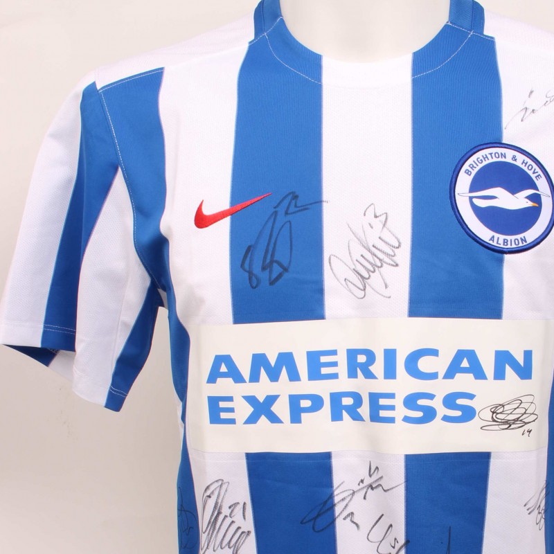 First Team Squad Signed 2016/17 Brighton & Hove Albion Home Shirt 