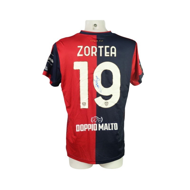 Zortea's Signed Unwashed Shirt, Cagliari vs Empoli 2024