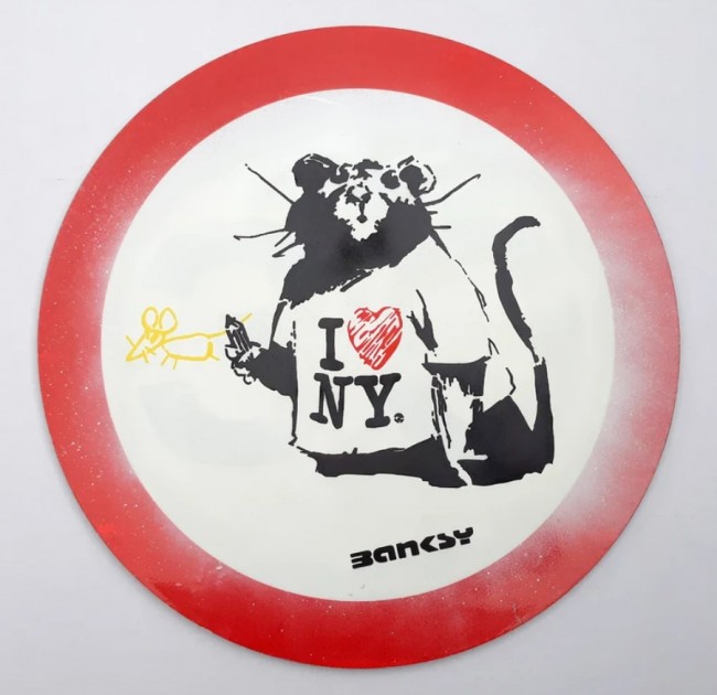Banksy "I Love NY" Metal Road Sign (Attributed)