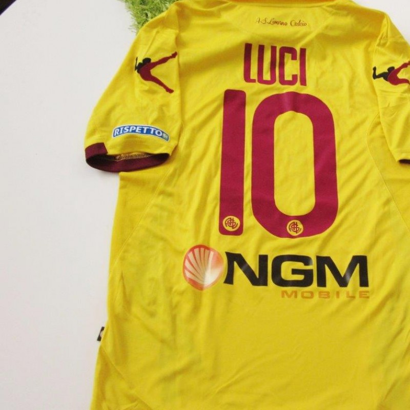 Luci Livorno match issued/worn shirt, Serie B 2014/2015