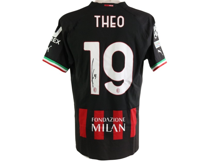 Authentic Theo Hernandez AC Milan Signed Shirt, 2022/23