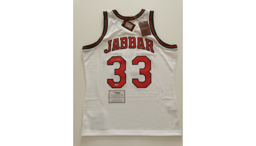 NBA M&N Milwaukee Bucks Shirt Signed by Kareem Abdul-Jabbar