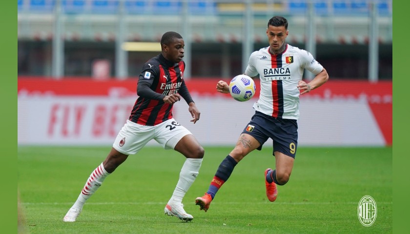 Kalulu's Worn and Signed Shirt, Milan-Genoa 2021