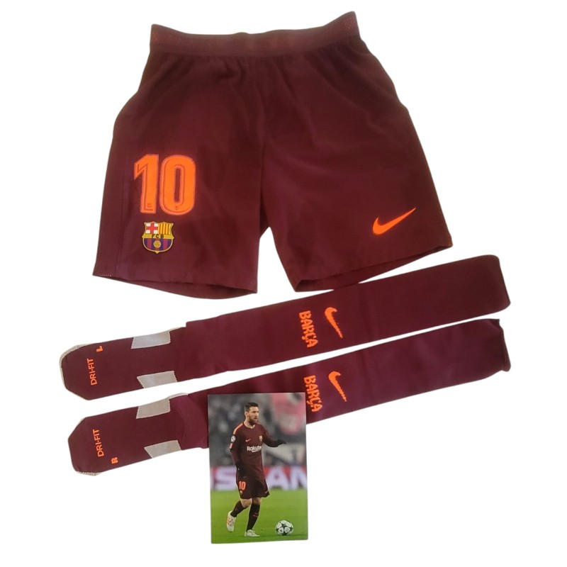 Messi's  Juventus vs Barcelona Match-Issued Shorts and Socks, 2017