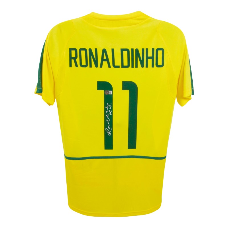 Ronaldinho's Brazil Signed Replica Shirt