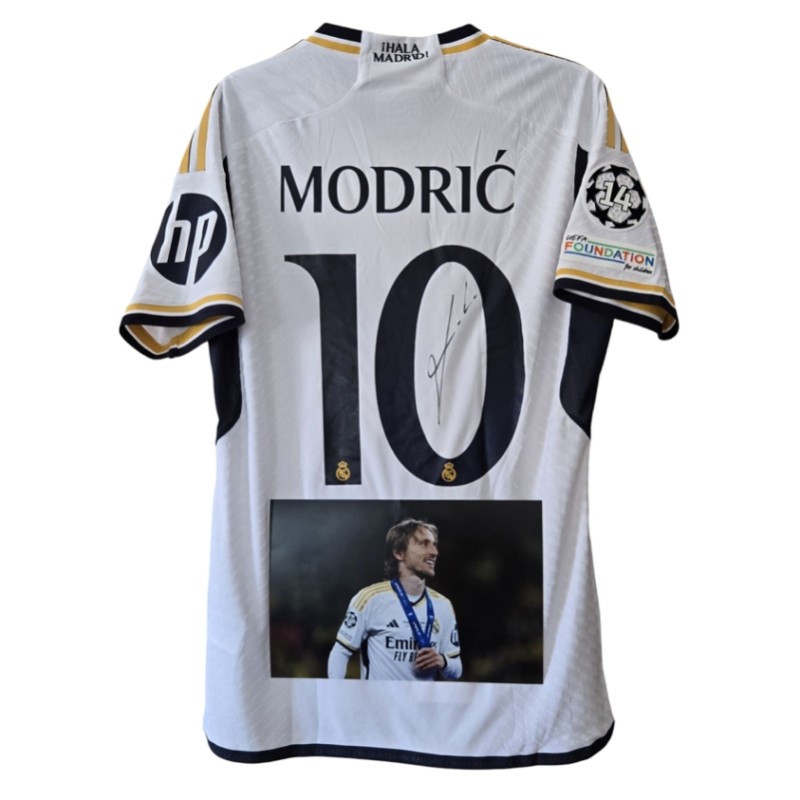 Modric's Borussia Dortmund vs Real Madrid Signed Match-Issued Shirt, UCL Finals 2024 