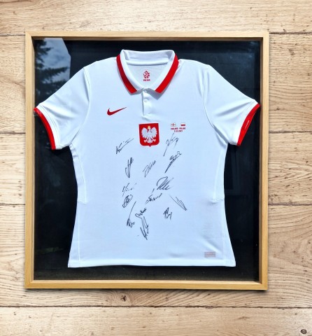 Poland Squad Signed and Framed Match Issued Shirt