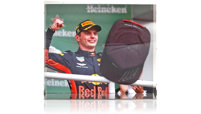 Red Bull Cap Hand Signed by Max Verstappen