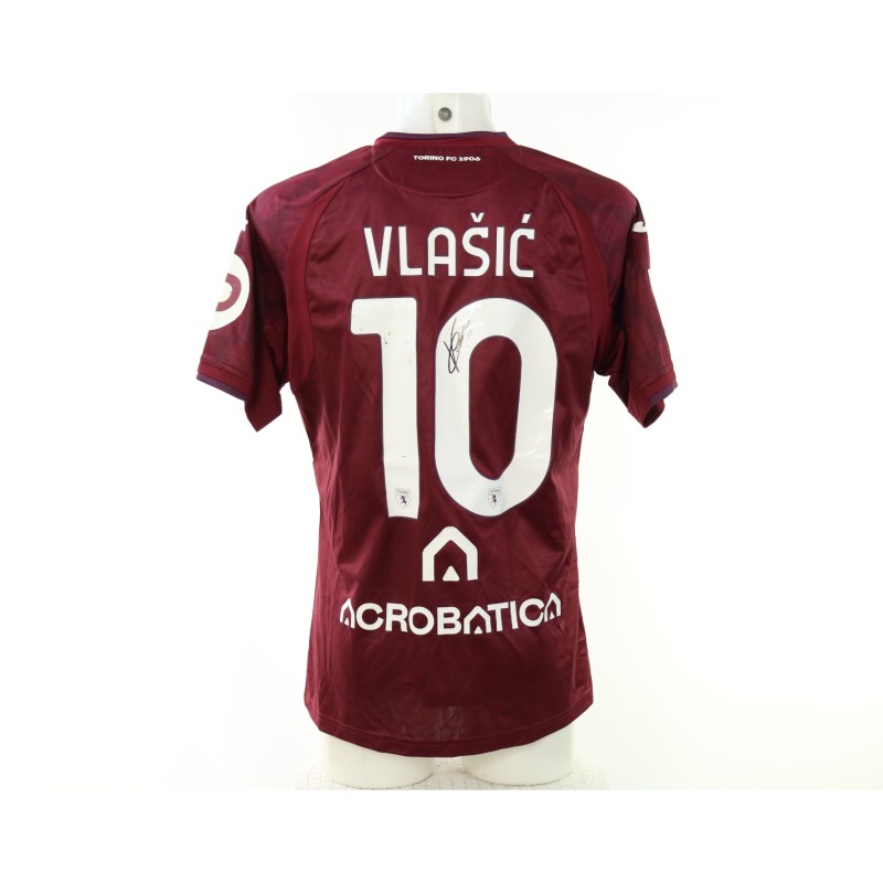 Maglia Vlasic Juventus vs Torino Unwashed, 2024 - Autografata