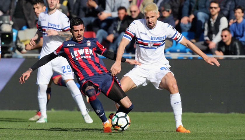 Gaston Ramirez's Match-Worn Crotone-Sampdoria Shirt with "Ciao Davide" Patch 