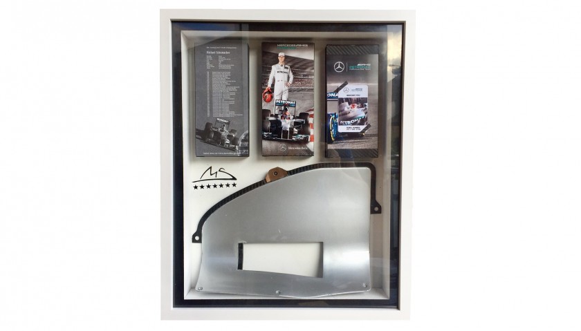 Mercedes Formula 1 Framed Radiator Piece from 2011 Mercedes W02 Driven by Schumacher and Rosberg  