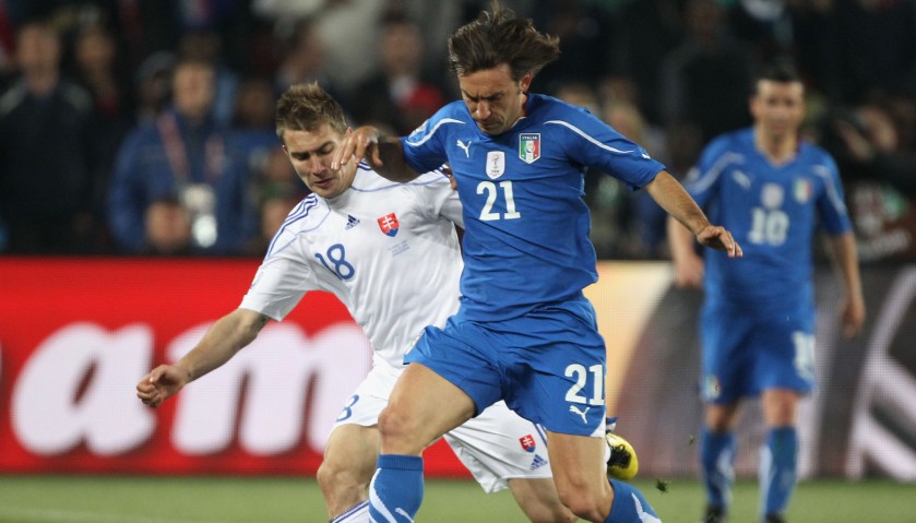 Pirlo's Italy Match-Issue/Worn World Cup 2010 Shirt  