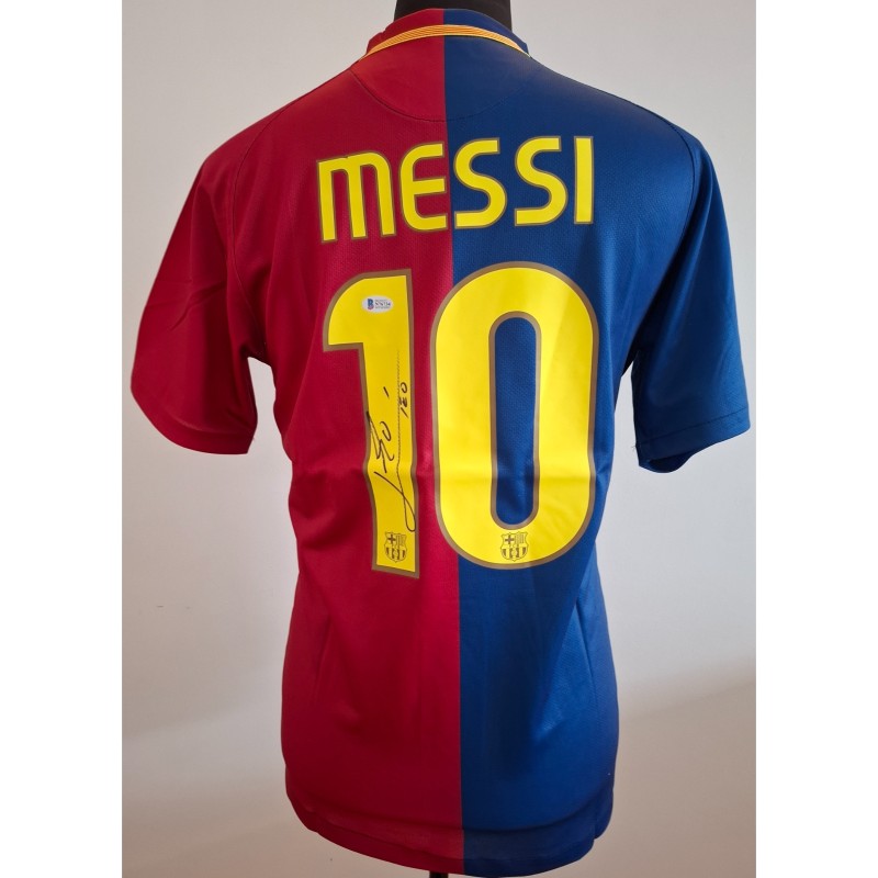 Maglia replica firmata di Lionel Messi per il Barcellona 2008/09