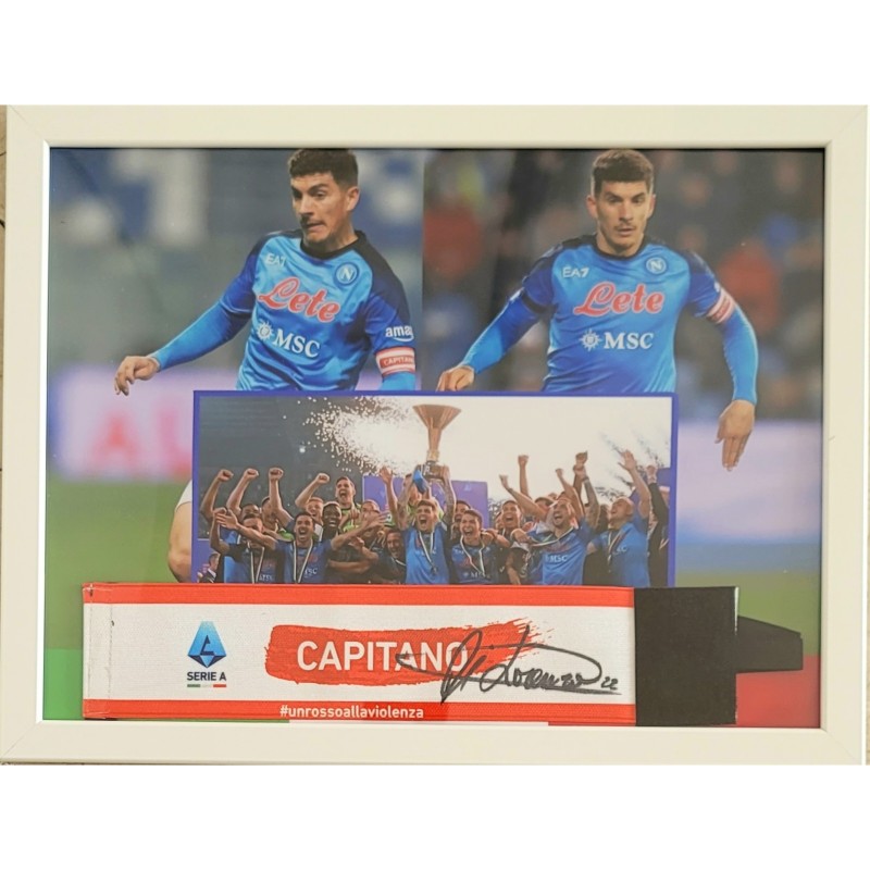"A Red against the Violence" Framed Captain's Armband - Signed by Giovanni Di Lorenzo