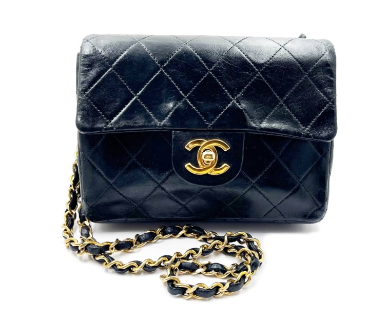 Chanel Vintage Classic Black Mini Crossbody Bag