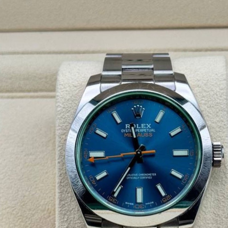 rolex milgauss blue dial 116400GV 2017 full set