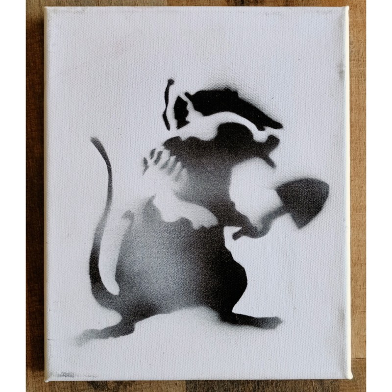 Dismaland Souvenir 'Street Rat' Canvas by Banksy (Attributed)
